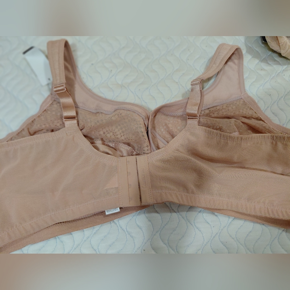 Glamorise Lace Trim Beige Bra - Picture 2 of 4